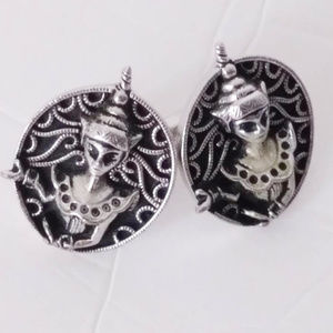 SWANK VINTAGE Silver MEDUSA DEITY CUFF LINKS